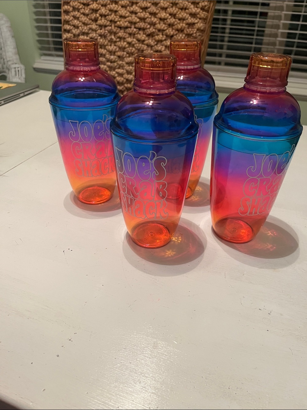 Joe’s Crab Shack Ombre Cocktail Shaker Set - Blue/Pink/Orange (Set of 4)